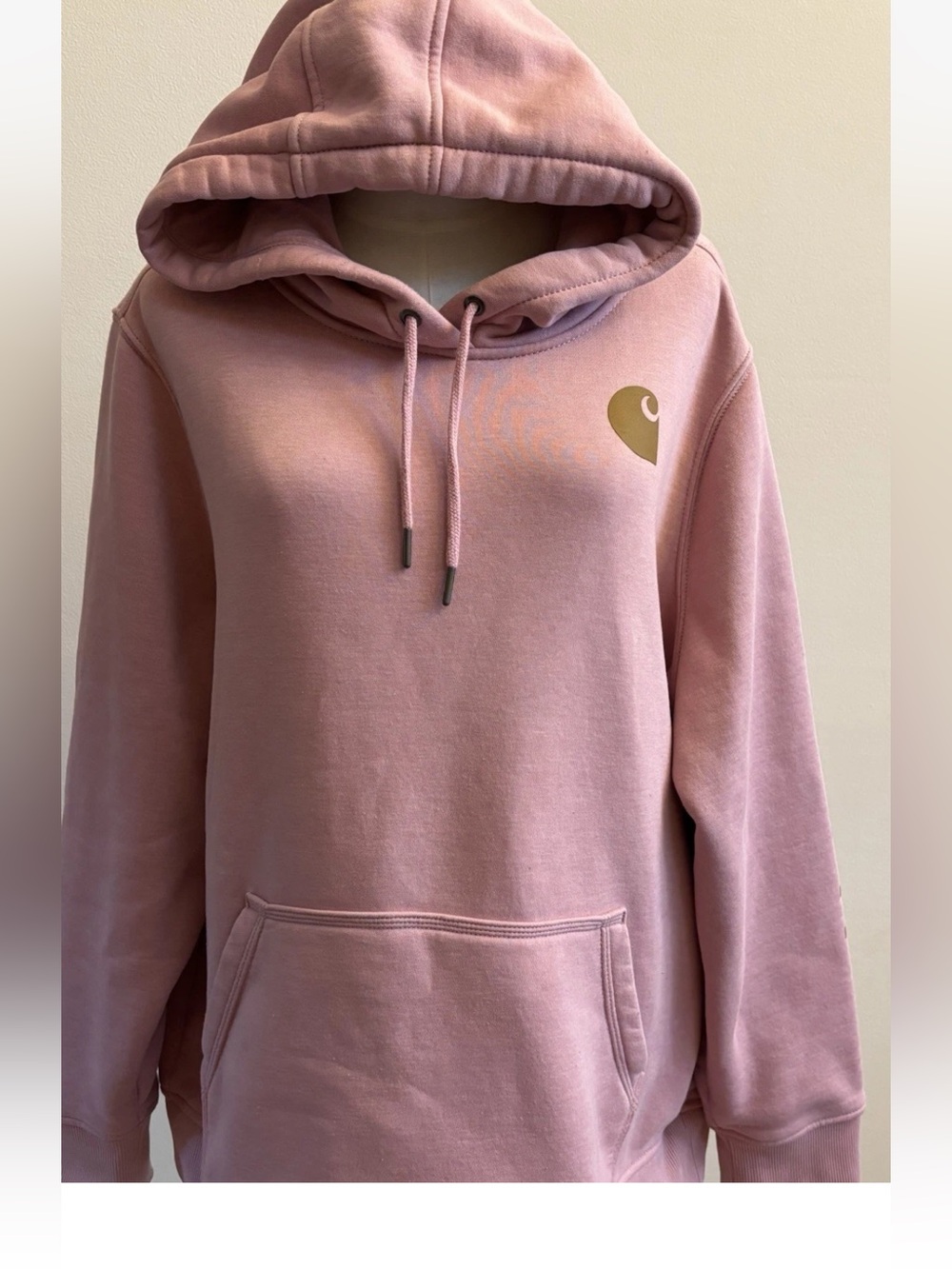 Carhartt Pink Hoodie Womens XXL 20 Relaxed Fit Logo Sleeve - Picture 2 of 8